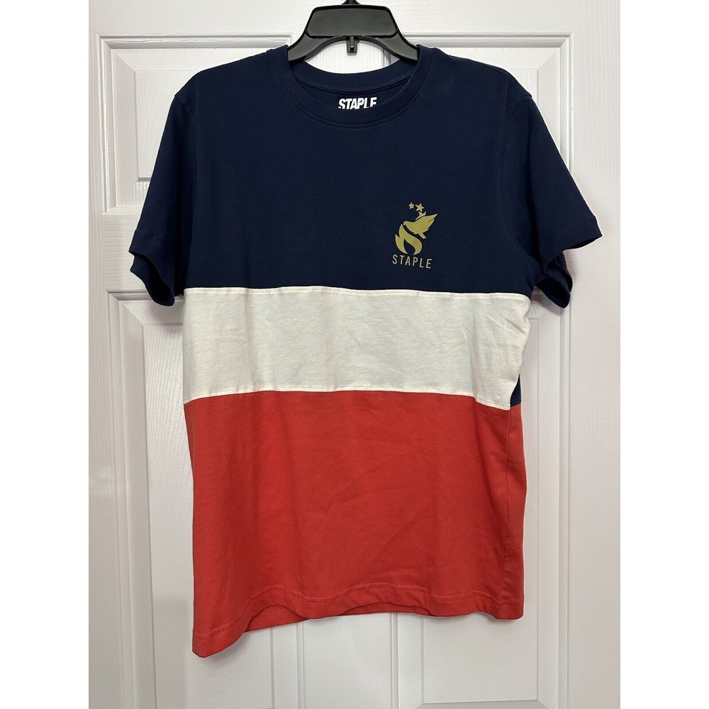 Staple Pigeon Brand Olympics Red White Blue Color Block T Shirt Size Small NEW